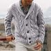 Loom Cross-Border Foreign Trade Autumn Winter New European American Youth Casual Single-Breasted Cardigan Sweater Turn-Down_viptrois.com
