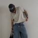 Men's Clothing Waffle Short Sleeved T Shirt Simple Bottoming Top Light Breathable Side Slit T Shirt_viptrois.com
