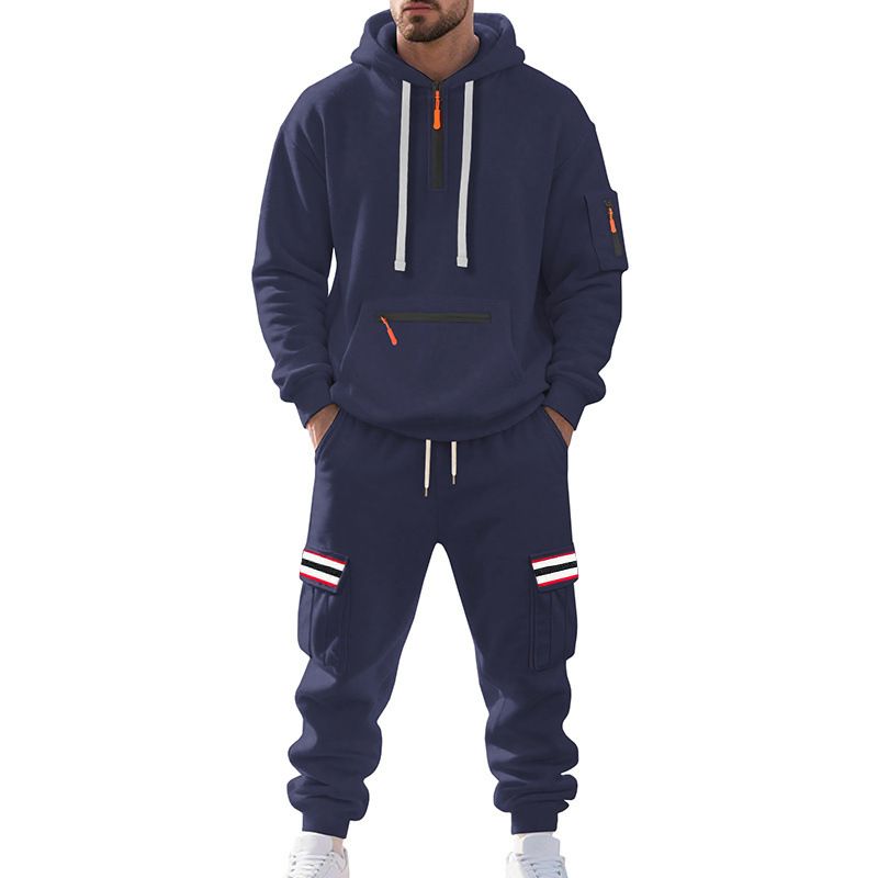 Men's Clothing Winter Heavy Velvet Men Casual Suit Loose Sports Multi Pocket Workwear_viptrois.com