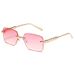 Chain Temple Sunglasses - Oversized Retro Frames With Frameless Trim For Fashionable Looks_viptrois.com