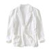 Business And Leisure Cotton And Linen Suit Jacket, Men's Loose And Fashionable Solid Color Single-layer Suit Jacket_viptrois.com