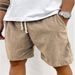 Summer 2025 Fashion Men's Mid Waist Lace-Up Corduroy Casual Sport Shorts S-5XL_viptrois.com