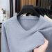 Men's V-Neck Knit Sweater - Solid Color Pullover For Autumn & Winter (Trendy Slim Fit, Versatile Layering Essential)_viptrois.com