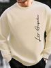Men's Loose Casual And Fashionable Loss Angels Letter Print Round Neck Long Sleeved Sweatshirt Suitable For Autumn And Winter Wear_viptrois.com