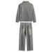 Men's Clothing Versatile Spring And Autumn Jacket Jacquard Casual Trend Lapel Shirt Wide Leg Pants_viptrois.com