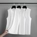 220G Pure Cotton Sleeveless T-shirt For Men, Summer Youth Loose Fit Gym Sports Round Neck Tank Top Trendy Brand_viptrois.com