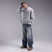 Men's Clothing Knitted Sweater Y2K Retro Knit Sweater With Embroidery - Light Grey Oversized Round Neck Pullover For Teens & Young Adults_viptrois.com