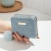 Double Zipper Short Wallet - Triangle Quilted Embroidery Clutch Solid Color ID Card Holder Purse_viptrois.com