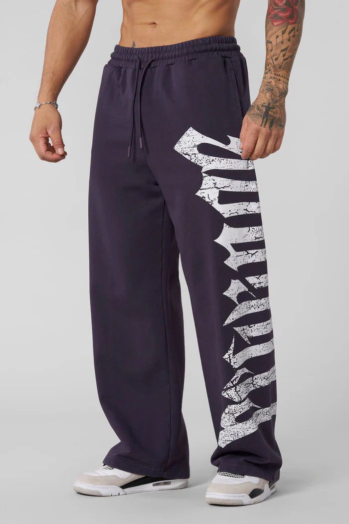 Men's Clothing Sports Pants Muscle Sports Fitness Jogging Trousers Cotton Printed Mid Waist Casual Pants_viptrois.com