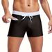 2024 new style zipper pocket boxer men's swimming beach pants sexy solid color rope tights factory ready stock_viptrois.com