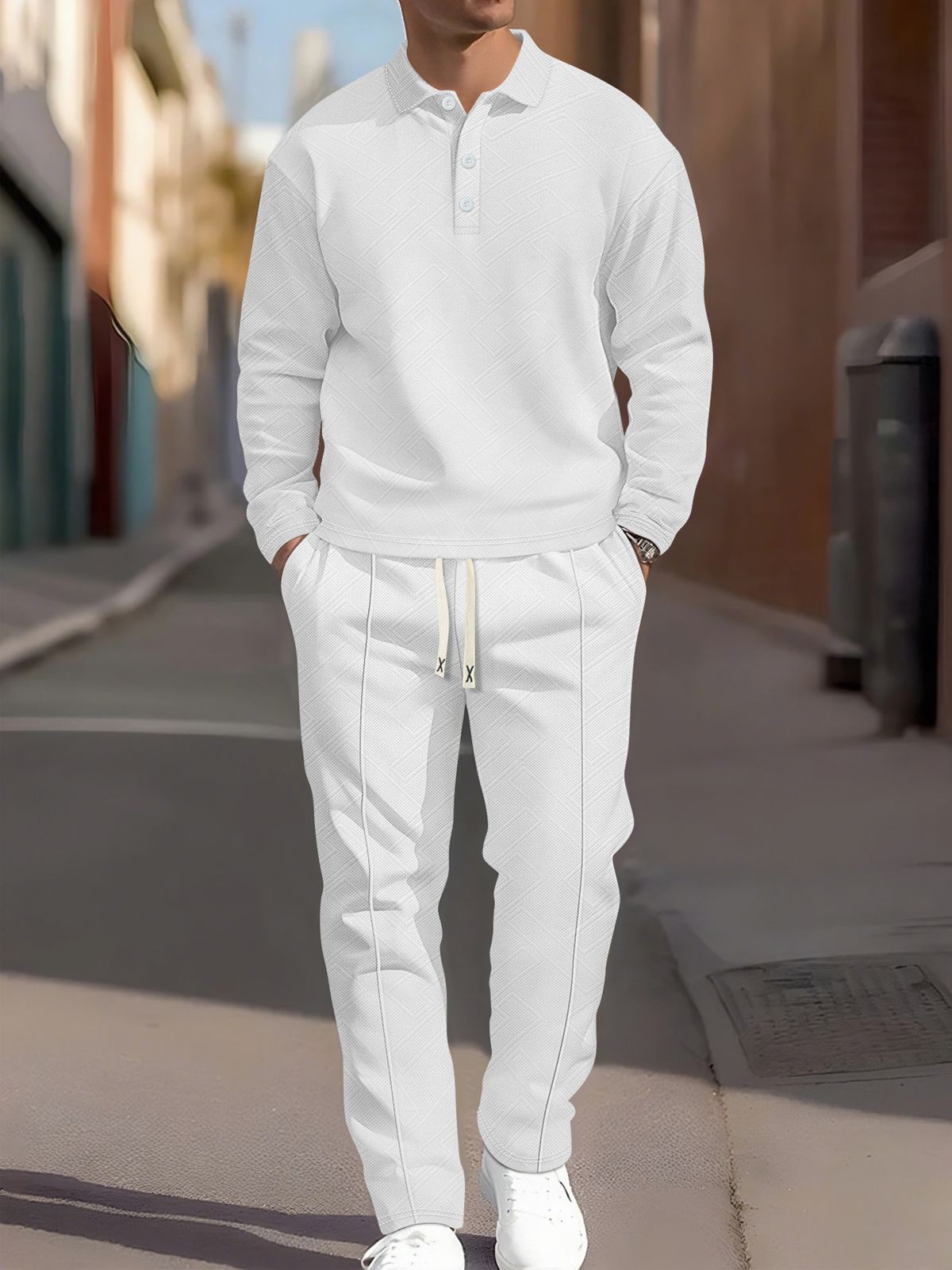 "Men's Textured Knit Sweater & Casual Jogger Set - European Minimalist Autumn Style (S-3XL)"_viptrois.com