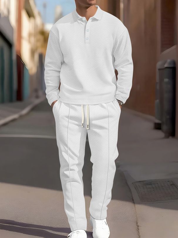 "Men's Textured Knit Sweater & Casual Jogger Set - European Minimalist Autumn Style (S-3XL)"_viptrois.com