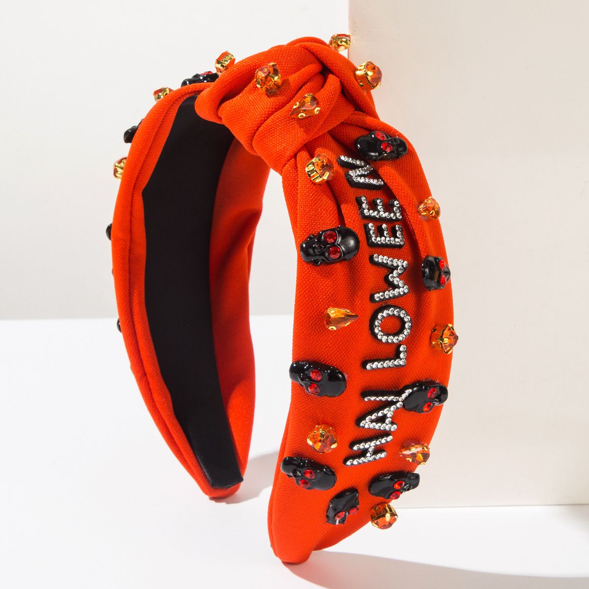 Halloween Element Headband Letter Hairband With Rhinestone Skull And Letter HALLOWEEN Decorations, Gothic Holiday Hair Accessories_viptrois.com