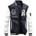 Men's Clothing Leather Baseball Jacket PU Casual Jacket Light Board_viptrois.com