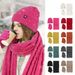 Women's Scarves adult warm self heating German velvet three piece suit outdoor knitted hat scarf gloves three piece winter_viptrois.com