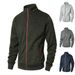 Spring Autumn 2025 Fashion Zip-Up Sport Outerwear Jacket Men's Stand Collar Pure Color Long Sleeve Casual Slim Zipper Fleece Sweatshirts_viptrois.com