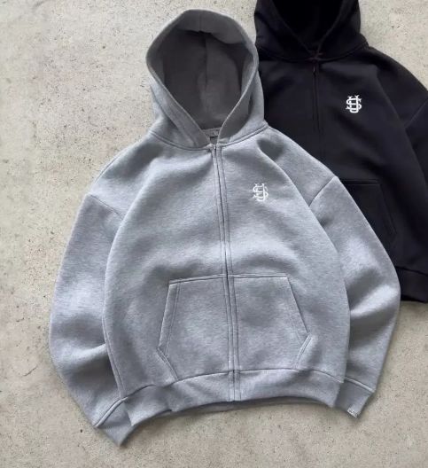 Men's Clothing European And American SUVENE Track Suits Street Trend Hip Hop Zipper Loose Solid Color Sports Suit_viptrois.com