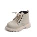 Children's autumn and winter British solid color simple short boots boys fashion Martin boots side zipper girls soft bottom single boots_viptrois.com