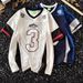 Men's Clothing Retro Short Sleeved Jersey T Shirt High Street Contrast Color Stitching Mesh Loose Sports V Neck Jersey Top_viptrois.com
