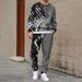 Men's Geometric Print Hoodie & Jogger Set - Trendy Casual Athletic Wear For Fall & Spring | Comfortable Polyester Blend | S-3XL_viptrois.com