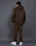 K New Thickened Hooded Sweatshirt For Men, Loose Drop Shoulder Solid Color Pullover_viptrois.com