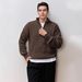 Men's Fall Winter Half Zip Stand Collar Sweater Men's Old Money Style Swetear Knitted Jumper_viptrois.com