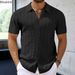 2025 Männer Sommer Kurzarm Polo Shirts Gestrickte Revers Strickjacke Top Streifen Nähte Männer Polo T-shirt Mode Camisa Hombre_viptrois.com