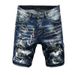 Men's Clothing 2024 Summer High Street Trendy Men's Spring Five-point Shorts Hand-painted Paint Hole Patch Patch Denim Shorts For Men_viptrois.com