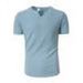 Summer New Men's Sports Elastic T-shirt American Fashion Henry Shirt Casual Short Sleeved Shorts Set For Men_viptrois.com