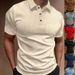 Men's Oversized Pocket Polo Shirt – 100% Polyester Breathable Streetwear Tee (Beige/Black/Navy/More) – S-XXL_viptrois.com