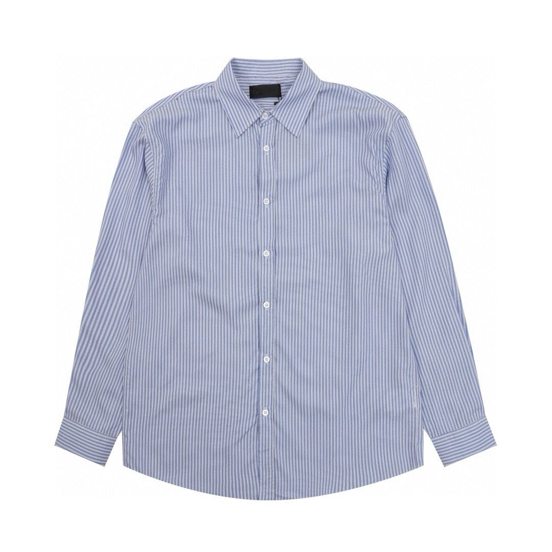 High Version BL New Striped Collar Long Sleeve Shirt OS Loose Fit Unisex American Style Trendy Brand_viptrois.com