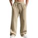 Men's Textured Jacquard Straight-Leg Pants – Breathable Polyester Wide-Fit Trousers For Work & Casual (Navy/Black/Khaki, S-Xxxl)_viptrois.com