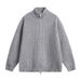 Men's Zip-Up Knit Sweater – Oversized High-Neck Pullover With Stretch Fabric (Machine Washable, Winter Casual Wear)_viptrois.com