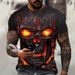 Men's Clothing Fashion Personality Skull Creative 3D Printing Casual Large Size Short Sleeved T Shirt For Men And Women_viptrois.com
