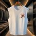 American Ruffian Handsome Heavy Vest-shooting Street Casual Loose Pure Cotton Sleeveless Round Neck Versatile Trend Ins_viptrois.com