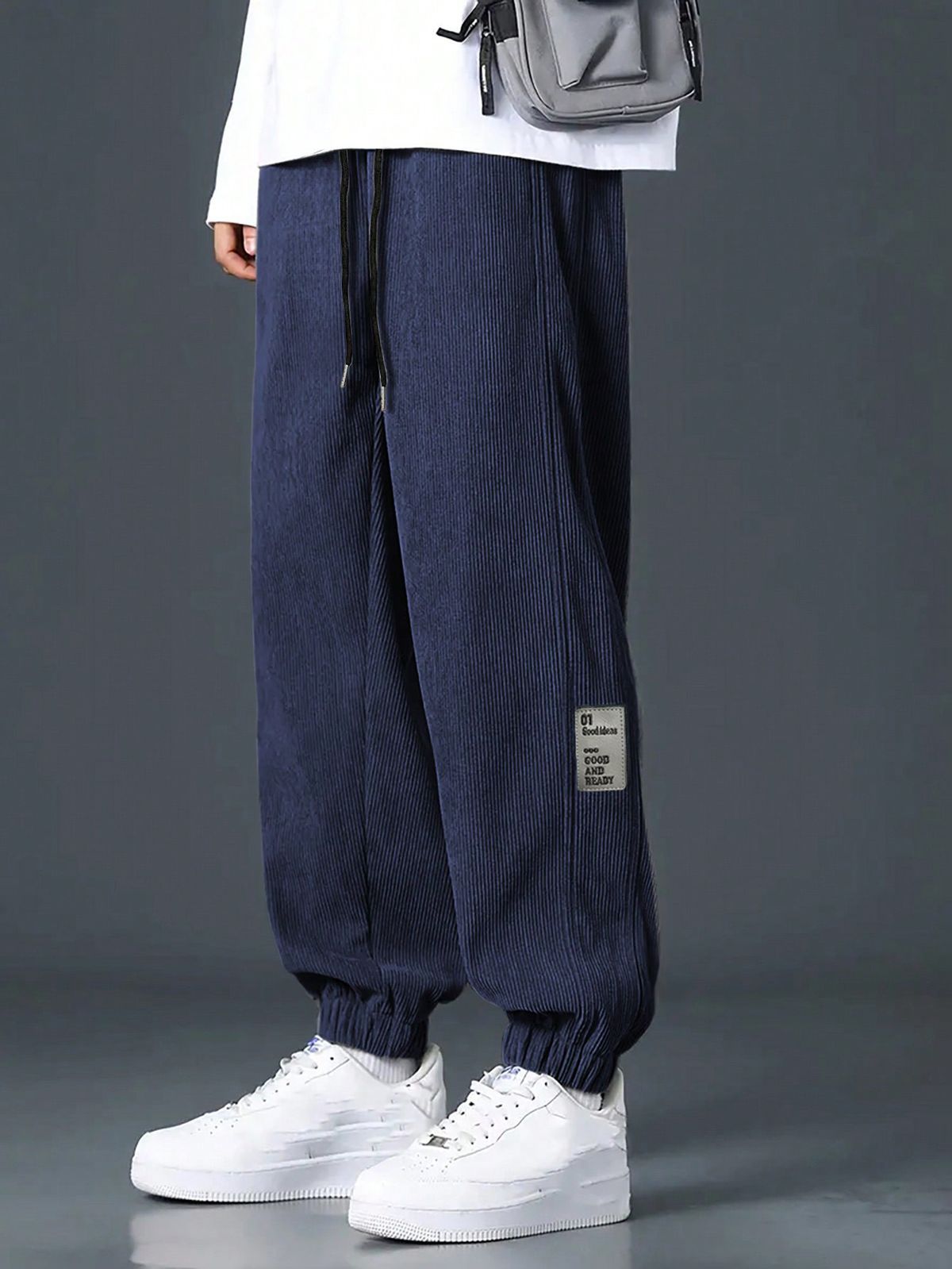 Men's Corduroy Cargo Pants – Relaxed Fit Multi-Pocket Streetwear Trousers With Adjustable Drawstring (Army Green, Light Grey, More)_viptrois.com