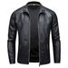 Men's Casual Slim Fit Motorcycle PU Leather Jacket, Men's Korean Version_viptrois.com