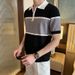 Men's Clothing Casual Contrast Color Stitching Polo Shirt Men's Short Sleeve Summer New Version Loose Zipper Lapel Half Sleeve T_viptrois.com