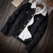 Trendy Men's Light Washed Denim Jacket With Fleece Lining, Slim Fit Winter Coat, Casual Streetwear For Youth_viptrois.com