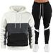 Tri-Color Hooded Tracksuit Set – Men’s Athletic Jogger & Zip-Up (M-XXXL, 6 Color Blocks, 90% Polyester)_viptrois.com