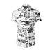 Men’s Short Sleeve Landscape Print Shirt – Stretch Cotton Slim Fit Casual Shirt For Summer & Travel_viptrois.com