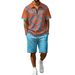 Men's Casual Summer Polo & Shorts Set – Breathable Printed Short-Sleeve Shirt With Comfort Fit – Trendy Two-Piece Outfit For Streetwear & Travel_viptrois.com