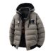 Padded-on Men's American Embroidery Down Cotton Loose Removable Hat Double-sided Wearing Hooded Padded Jacket Men_viptrois.com