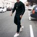 Men's Casual Long Sleeve Outfit Set – Trendy Two-Piece (Breathable Poly-Cotton Blend) For Spring & Fall_viptrois.com