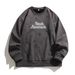 Men's Oversized Dirty Fit Crewneck Sweatshirt With Foam Letter Print - Casual Loose Fit Pullover For Streetwear & College Style_viptrois.com
