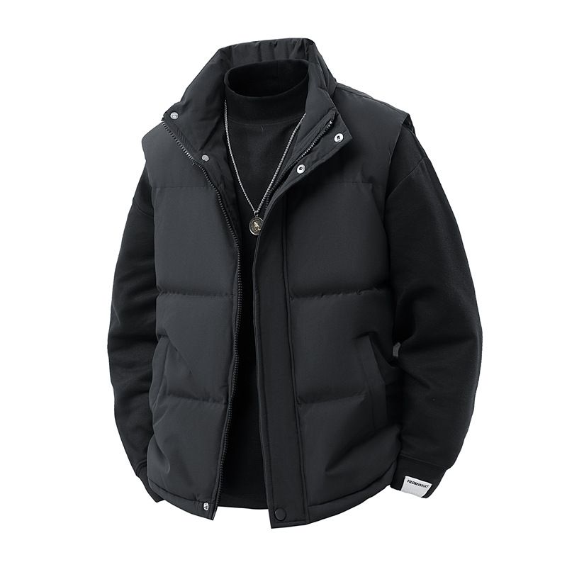 Men's Sleeveless Vest For Winter - Lightweight Warm Layering Piece, Stand Collar, Zipper Front, Casual & Sporty Outerwear (Available In 7 Sizes)_viptrois.com