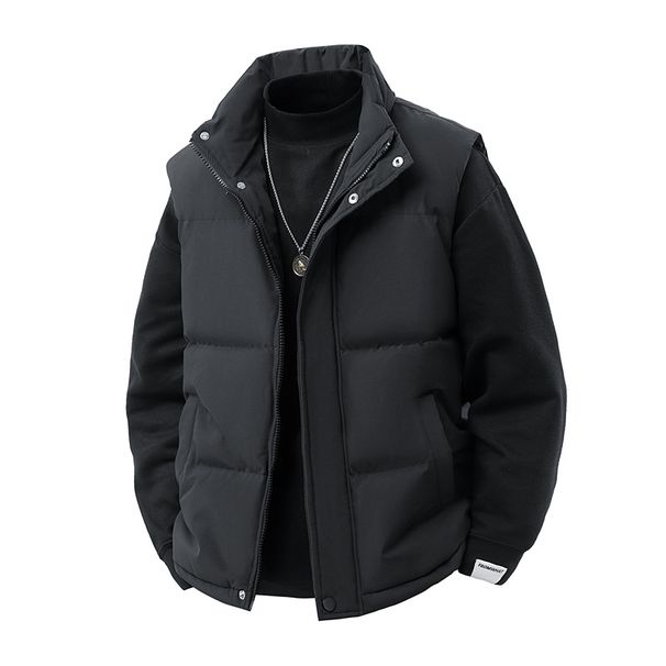 Men's Sleeveless Vest For Winter - Lightweight Warm Layering Piece, Stand Collar, Zipper Front, Casual & Sporty Outerwear (Available In 7 Sizes)_viptrois.com