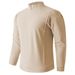 Men's Solid Color Casual Double-Sided Velvet Round Neck Zip-Up Long Sleeve T-Shirt Warm Layering Base_viptrois.com