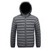 Men's Fleece-Lined Hooded Jacket - Lightweight Quilted Coat For Winter, Casual Outerwear With Zipper Closure_viptrois.com