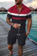 Men's Clothing Foreign Trade Summer New Men's Chain POLO Shirt Suit 3D Printing Fashion Slim Fashion Men's Short Sleeve Two_viptrois.com